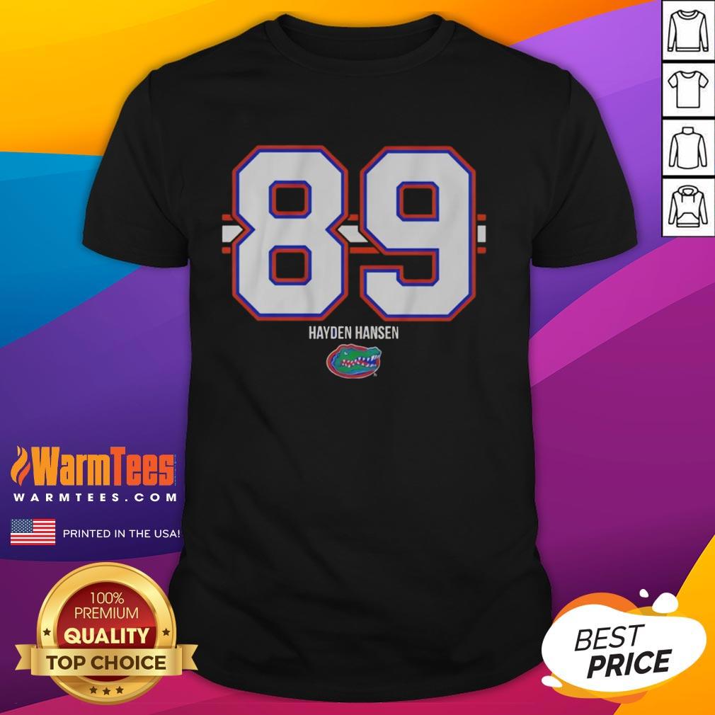 Good Florida Gators Football Hayden Hansen 89 Stripe T Shirt Good Florida Gators Football Hayden Hansen 89 Stripe T-Shirt in blue and orange, perfect for game day attire.