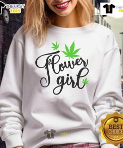 Good Flower Girl cannabis leaf sweatshirt featuring a vibrant design, perfect for cannabis enthusiasts and casual wear.