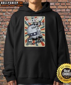 Good Future Design Retro Spaceship hoodie featuring a vibrant graphic of a spaceship flying beyond the future.