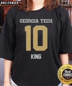 Good Georgia Tech Yellow Jackets football Haynes King ladies tee featuring vibrant team colors and logo.