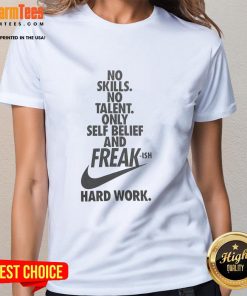 Alt Text: Giannis Antetokounmpo wearing a No Skills, No Talent, Only Self-Belief ladies tee, showcasing hard work and determination.