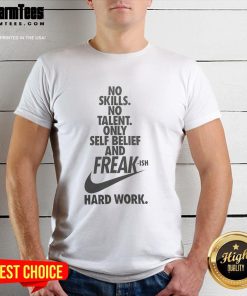 Alt Text: Giannis Antetokounmpo wearing a No Skills No Talent Only Self Belief And Freak-Ish Hard Work T-shirt on the court.