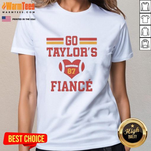 Good Go Taylor's fianc Kelce Football Heart Number 87 Ladies Tee design featuring stylish graphics and vibrant colors.
