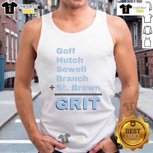 Good Goff Hutch Sewell Branch St. Brown tank top featuring vibrant colors and stylish design for sports enthusiasts.