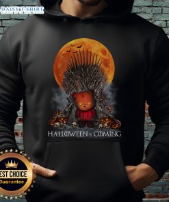 Game of Thrones parody hoodie featuring Iron Throne, pumpkin, and skull design for a fun Halloween celebration.