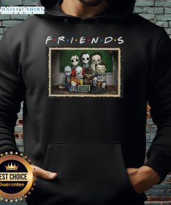 Good Horror Friends hoodie featuring scary movie characters mashup parody design for horror fans and movie lovers.