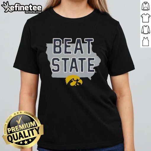 Good Iowa Beat State Ladies Tee featuring a stylish design perfect for fans celebrating Iowa sports pride.