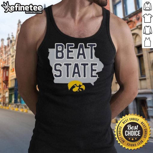 Good Iowa Beat State Tank Top featuring a bold design celebrating Iowa pride and sports enthusiasm.