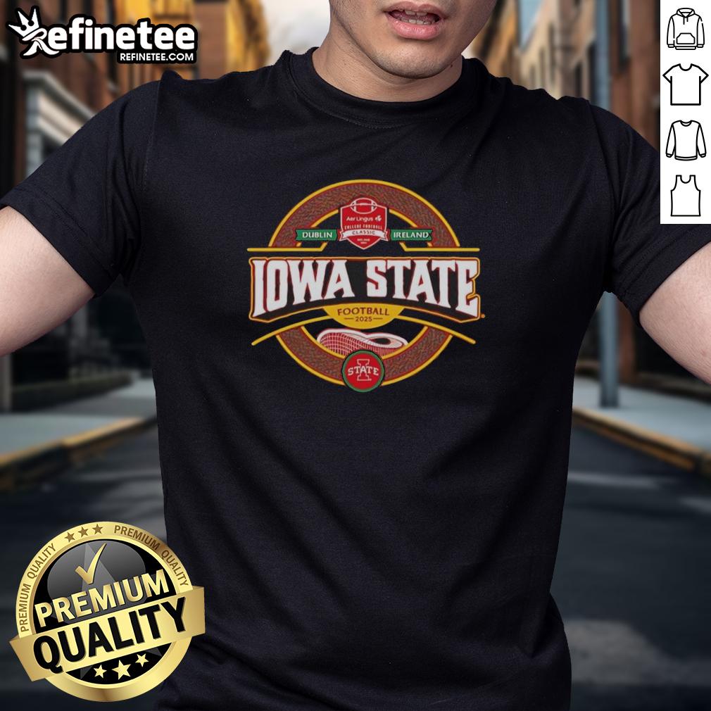 Good Iowa State Football 2025 Dublin Ireland Logo T Shirt Good Iowa State Football 2025 Dublin Ireland logo T-shirt featuring vibrant design for fans and supporters.