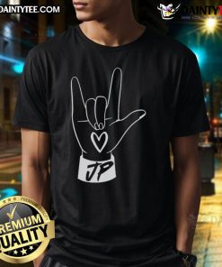 Good Jack Passion I Love You hand sign T-shirt featuring a bold graphic design on a stylish, casual tee.