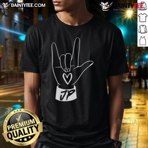 Good Jack Passion I Love You hand sign T-shirt featuring a bold graphic design on a stylish, casual tee.