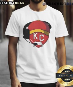 Alt Text: Red Kansas City Chiefs T-Shirt featuring a Good Kc Mustache Heart design, perfect for fans and game day apparel.