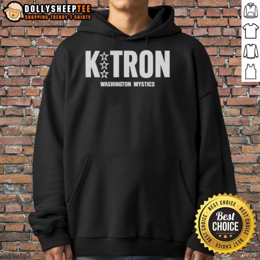 Good Kitron Washington Mystics hoodie displayed on a mannequin, featuring the team's logo and vibrant colors for fans.