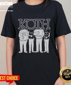 Good Koth White Trash Two Hicks And A Nut Ladies Tee showcasing a fun graphic design on a stylish women's t-shirt.