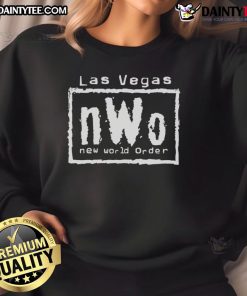 Good Las Vegas nWo New World Order sweatshirt featuring bold logo design, perfect for wrestling fans and collectors.