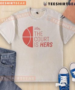 Good Lilly The Court Is Hers washed t-shirt featuring a stylish design for tennis enthusiasts.