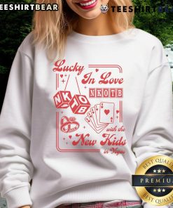 Good Lucky in Love Las Vegas sweatshirt featuring The New Kids in Vegas design, perfect for fans and tourists.