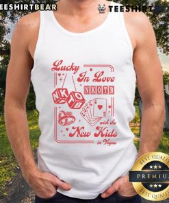 Good Lucky In Love Las Vegas tank top featuring playful design, perfect for New Kids In Vegas fans and souvenir seekers.
