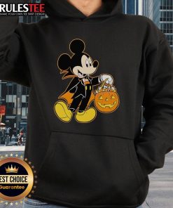 Good Mickey Mouse Halloween Dracula pumpkin candy glow hoodie for kids, perfect for spooky season festivities.