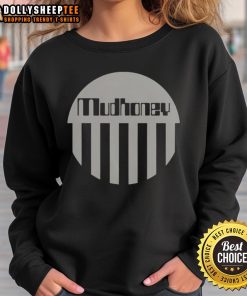 Cozy Good Mudhoney Morning In America sweatshirt displayed on a wooden background, perfect for fans of the band.