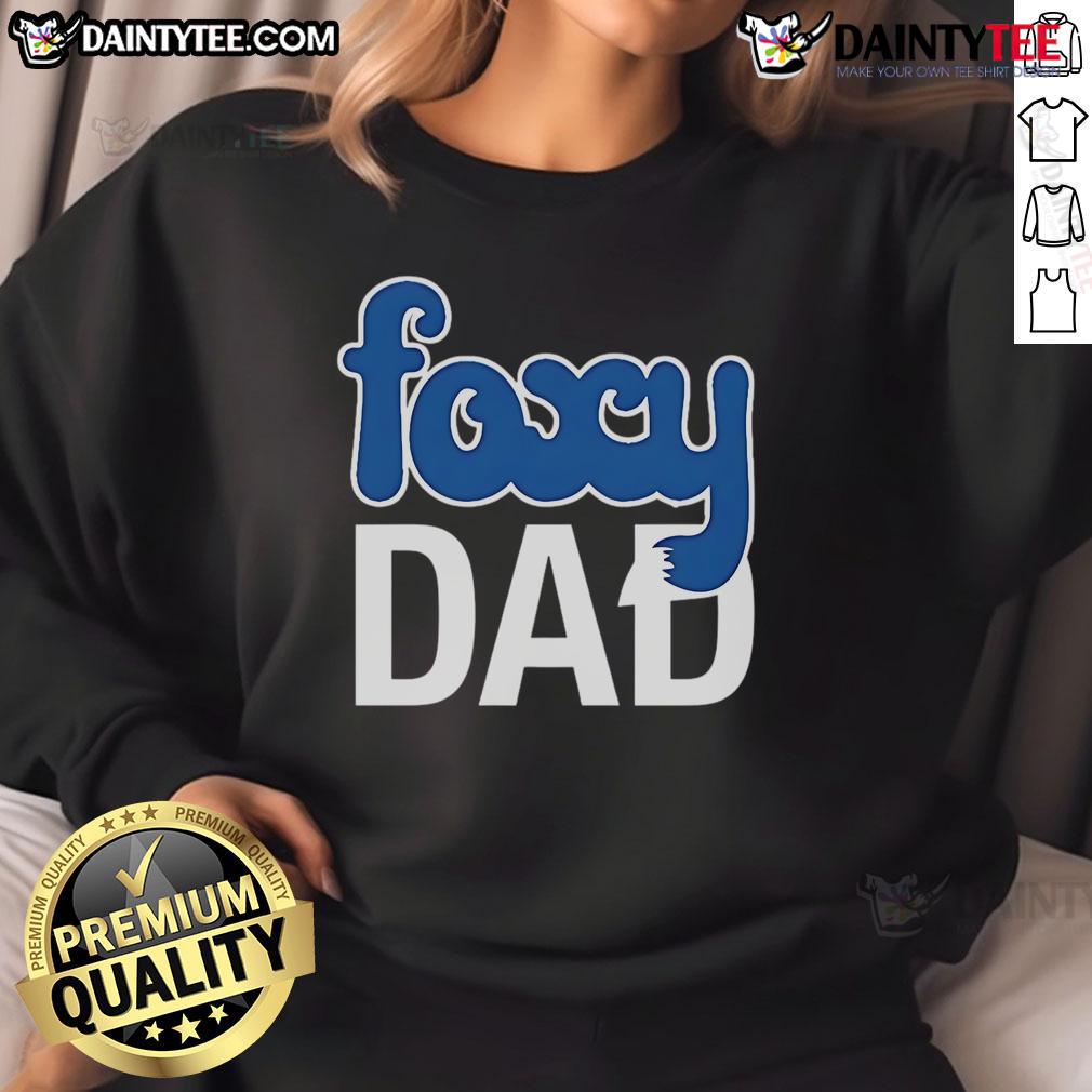 Good Nick Wilde Wearing Foxy Dad Sweatshirt Alt Text: Good Nick Wilde wearing a cozy Foxy Dad sweatshirt, showcasing his playful style and love for fox-themed apparel.