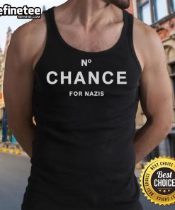Good No Chance For Nazis tank top design featuring bold graphics and a powerful anti-hate message for all supporters.