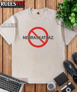 Good No Nebraskatraz logo on a washed t-shirt, showcasing a trendy and comfortable design for casual wear.