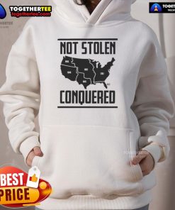 Good Not Stolen Conquered America Map Hoodie featuring a vintage-style map design for a bold statement.