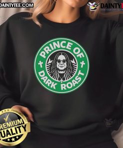 Alt Text: Good Osbourne Tribute Coffee Prince of Dark Roast Sweatshirt featuring bold graphics and a cozy design.