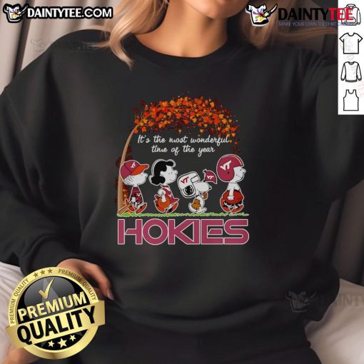 Good Peanuts Hokies sweatshirt for the holidays, featuring festive design perfect for celebrating the most wonderful time of the year.