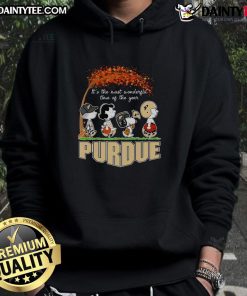 Good Peanuts Purdue hoodie featuring festive design for the holiday season, perfect for celebrating the most wonderful time of the year.