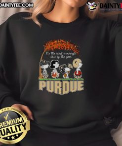Purdue sweatshirt featuring 'Good Peanuts, It's The Most Wonderful Time Of The Year' design, perfect for Purdue fans.