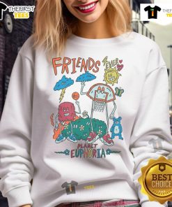 Good Planet Euphoria Friends Forever cartoon sweatshirt featuring playful characters enjoying basketball together.