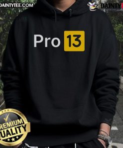 Good Pro 13 logo hoodie featuring a stylish design in black, perfect for casual wear and showcasing brand identity.