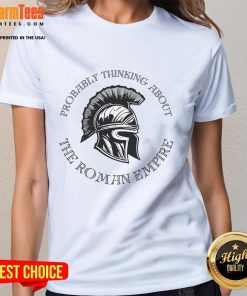 Womens tee featuring a helmet design, perfect for those who love pondering the Roman Empire. Stylish and unique!