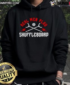 Alt Text: Good Real Men Play Shuffleboard Hoodie in stylish design, perfect for shuffleboard enthusiasts and casual wear.