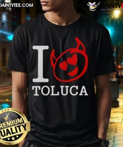 Good Red Devils I Love Toluca T-Shirt featuring vibrant design for fans of Toluca FC, perfect for game day or casual wear.