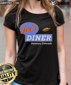 Good Resident Alien Joe's Diner Ladies Tee featuring vibrant graphics and a playful design, perfect for fans of the show.