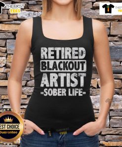Alt Text: Good Retired Blackout Artist Sober Life tank top featuring a stylish design promoting sobriety and creativity.