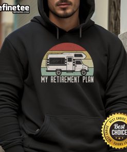 Cozy hoodie featuring a retro camper RV design, perfect for camping enthusiasts planning their retirement adventures.