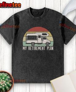 Good retro camper RV t-shirt design featuring 'My Retirement Plan' slogan perfect for camping enthusiasts.