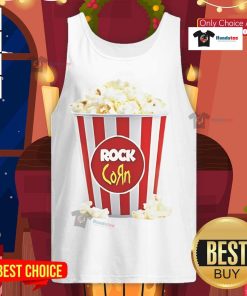 Good Rock Corn Popcorn Tank Top featuring a fun popcorn graphic, perfect for casual summer wear and movie nights.