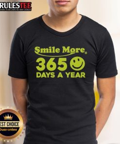 Good Roman Atwood Smile More 365 Days A Year T-Shirt featuring a cheerful design promoting positivity and happiness.