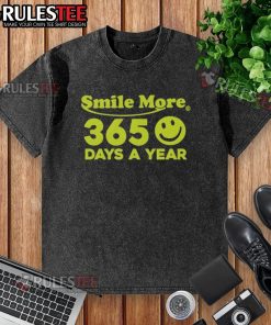 Alt Text: Good Roman Atwood Smile More 365 Days a Year washed t-shirt showcasing a vibrant design and comfortable fit.