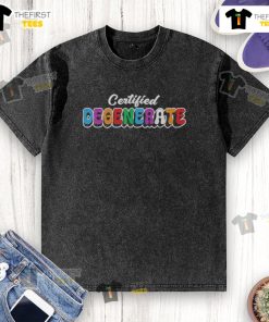 Good Ross Creations Certified Degenerate washed t-shirt featuring a trendy design for casual wear enthusiasts.