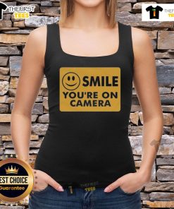 Alt Text: Good Ross Creations Smile You're On Camera tank top featuring a fun graphic design for casual wear.