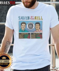 Good Saved By The Bell Jam Morris and Slater T-Shirt featuring vibrant graphics of Morris and Slater from the classic show.