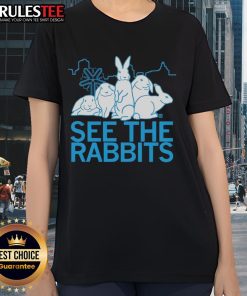 Good See The Rabbits Ladies Tee featuring a vibrant rabbit graphic on a stylish, comfortable women's t-shirt.