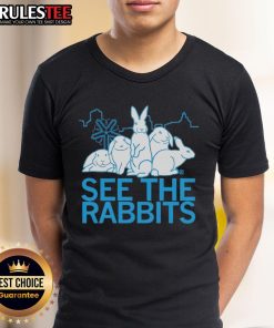 Alt Text: Good See The Rabbits T-Shirt featuring a playful rabbit graphic, perfect for animal lovers and casual wear.