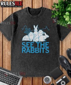 Good See The Rabbits washed t-shirt featuring a playful rabbit graphic, perfect for casual outfits and animal lovers.